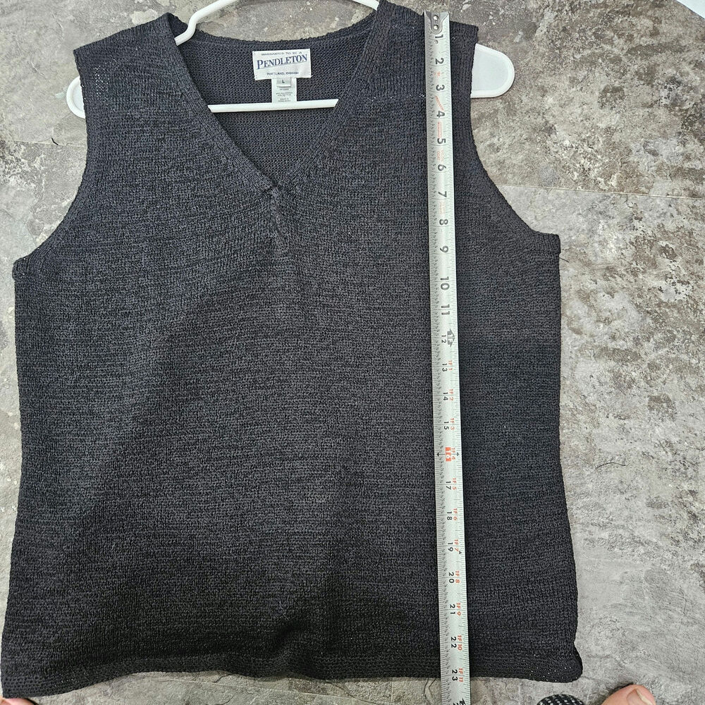 Pendleton Vintage Basic Black V Neck Minimalist T… - image 5
